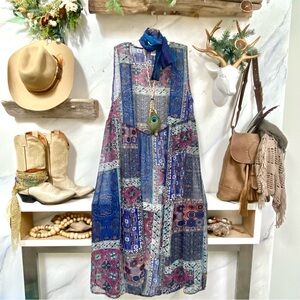 Boho duster sheer vest open front style & southwestern vibe